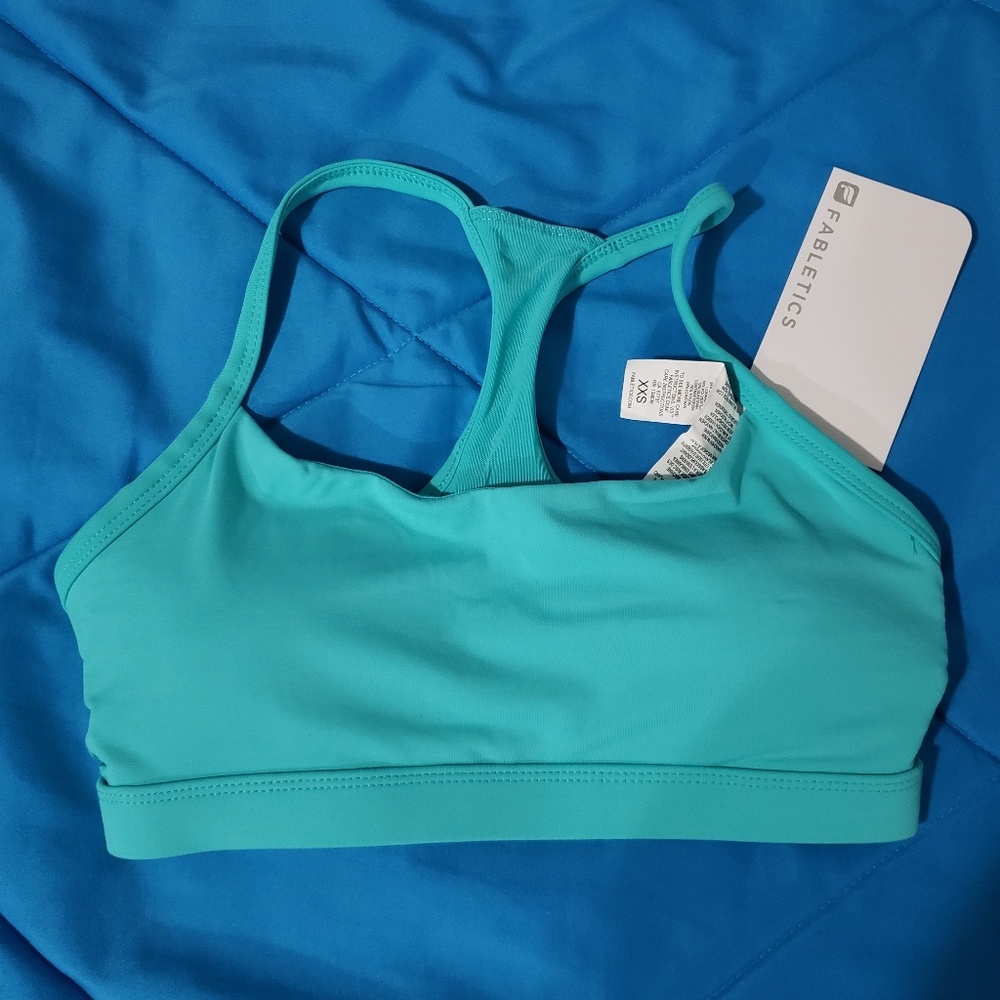 Light blue Fabeltics sports bra